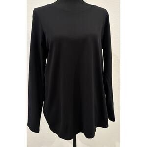 J. Jill purejill Black Long Sleeve Stretch Cotton Tee Size Medium Petite
